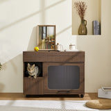 Furniture Style multi-use Cat litter box house With Storage N843P254845W