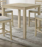 Beautiful Cream Color Counter Height 1Pc Dining Pub Height Square Table Dining Room Wooden Furniture B011P232907