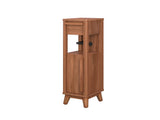 Slim Bathroom Storage Cabinet with Toilet Paper Holder, Walnut Finish 28207532