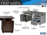 Complete Workstation Computer Desk with Storage, Grey 74539286