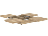 Square Veneer Coffee Table Sliding Top with Storage in Natural Wood Grain 39.4'' N735P388120N