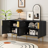 Modern Elegant 4-door Sideboard Gold Metal Handle Buffet Cabinet for Dining Room, Living Room, 38101165
