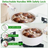 17Pcs Nonstick Cookware Set Induction Kitchen Pots And Pans Set With Detachable Handles Fast Even 61221687