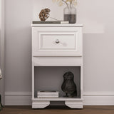 Elegant Design Nightstand with Drawer and Open Shelf for Bedroom, Retro Style Bedside Table with N733P199704K
