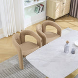 COOLMORE Contemporary Designed Velvet Fabric Upholstered Accent/Dining Chair /Barrel Side Chairs W395P224766