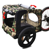 ZNTS Camouflage Foldable Bicycle Trailer Bike Trailer for Camping Pet Dog Cat Luggage Carry 97660378