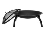 22" Four - legged Folding Iron Brazier Wood Pit Decoration for Backyard Poolside 95649701