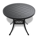39.37-inch Cast Aluminum Patio Dining Table with Black Frame and Carved Texture on the Tabletop W1710P166011