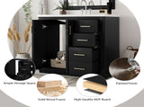 30'' Bathroom Vanity with Ceramic Sink Combo, Solid Wood Frame Bathroom Storage Cabinet, N710P191947B