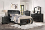 Bedroom Furniture Black Finish Bun Feet Nightstand with Hidden Drawer Casual Transitional Bed Side B01146201