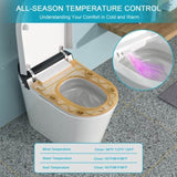 ZNTS Smart Toilet with Bidet Built in, Auto Open & Close, Elongated Heated seat, Foot Sensor Flush, LED W1243P203328