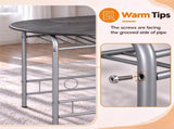 1 Table 2 Chairs Table Set, Oval Tabletop, MDF & Metal Frame, KD Assemble 59100001