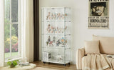 4 Tier Glass Display, Double Door Glass with Two Locks, Floor Standing Storage W1668P241907