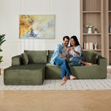 Compression Sectional Couch with Comfy Chaise, Boneless L Shape Sofa with Deep Seat, Minimalist 48120981