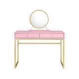 Coleen Pink & Gold Finish Vanity Desk W/Mirror & Jewelry Tray B2726P315739