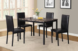 ZNTS Noyes Faux Leather Seat Metal Frame Dining Chairs, Set of 4, Black T2574P164524