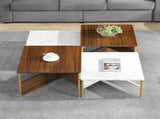 Modern Nesting Coffee Tables Set of 4 -Mid Century Modern Square Living Room Table, Free Adjustable N770P309785W