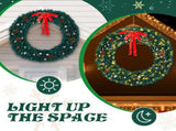 72in Pre-lit Christmas Wreath, Lighted Artificial Xmas Wreath with 300 Warm White Lights and 1200 39499618
