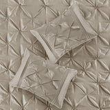 7 Piece Tufted Comforter Set Taupe King B03596864