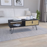 Huna Coffee Table with Hairpin Legs and Ample Storage Drawer B200P173213