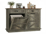 Tilt Out Trash Can Cabinet for Kitchen, Double 10-Gallon Hidden Trash Cabinet with Drawer, Farmhouse 66285862