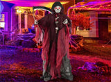 Halloween 8ft Sound-Activated Grim Reaper - Flashing Red Eyes, Scary Sounds, Adjustable Arms, 47758798