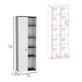 Hoyt Kitchen Pantry Storage Cabinet With and Five Interior and Exterior Shelves B200P173178