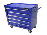 5 DRAWERS MULTIFUNCTIONAL TOOL CART WITH WHEELS-BLUE 43010145