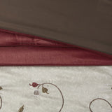 Embroidered 7 Piece Comforter Set Red King B03596927