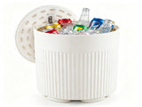 3-in-1 Outdoor Cooler Side Table, 6.2 Gallon Insulated Ice Bucket Table, All-Weather HDPE PP Patio 54429576