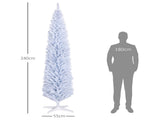 8' Artificial Pencil Christmas Tree, Slim Xmas Tree with 618 Realistic Branch Tips and Plastic 25467664