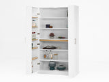 Kitchen Pantry Cabinet White Storage Cabinet Food Pantry with Doors and Adjustable Shelves W409P262446