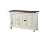 Antique White Finish 1pc Server with Rosy Brown Top 2 Storage Cabinets Adjustable Shelves Wooden B011P147539
