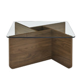 31.5 Inch Glass Coffee, Mid-Century Modern Square Coffee, Living Room Wooden Coffee W2972P277853