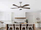 42" 5PCS Solid Wood Blades Ceiling Fan with Lights Remote Control,Quiet DC Motor 3 Blade Ceiling W3596P460832