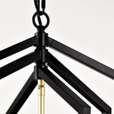 ZNTS 12-Light Lantern Tired Farmhouse Ceiling Hanging Light Black Chandelier Metal Modern Pendant Light W1592P209900