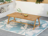 Modern Outdoor Dining Table, Acacia Wood Patio Table with Teak Finish - Weather-Resistant Garden, N770P358870T