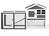 Wooden Rabbit Hutch Outdoor Chicken Coop Indoor Bunny Cage with Run, Guinea Pig House Pet House with 74880147