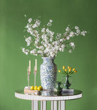 21.5x21.5x25" Round Side Table with Elegant Foral Design and Mirrored Silver Finish W2078P248215