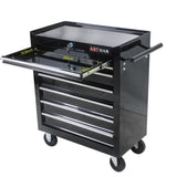 7 DRAWERS MULTIFUNCTIONAL TOOL CART WITH WHEELS-BLACK W1102107325