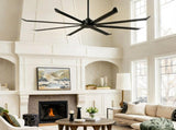 100 INCH Large Size Industrial PM DC Motor Ceiling Fan with 8 PCS Aluminum Blades ,6-Speed Remote W3775P462027