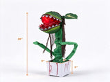 39" Halloween Animatronic Man-Eating Plant Prop, Sound Activated with Chomping Motion & Crimson 90253607