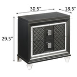 Metallic Grey 2-drawer Nightstand B062P181331