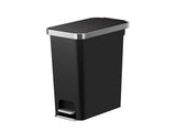 Trash Can, 10.5 Gallon Plastic Step Bin with Soft Close Lid, Black 36277632