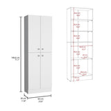Lynch Kitchen Pantry Storage Cabinet 71" Height, With 4 Doors, 5 Adjustable Shelves, Freestanding B070P188842