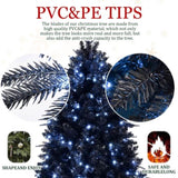 Artificial 6ft Black LED-lit Christmas Tree with 1460PE/PVC Mixed Branch Tips,Hinged Premium & 18841472