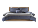 Twin Striped Comforter Set with Bed Sheets B03595906