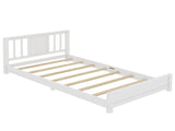 Twin Size Platform Bed Frame Headboard, Solid Wood Low Profile Platform Bed Frame, Floor Bed W1580P438797