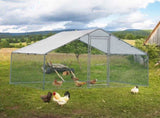 6.5 x 10 ft Large Metal Chicken Coop, Walk-in Poultry Cage Chicken Hen Run House with Waterproof 08931110