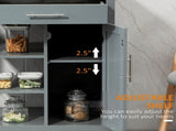 Compact Kitchen Island Cart on Wheels, Rolling Utility Trolley Cart Grey-AS 74493128